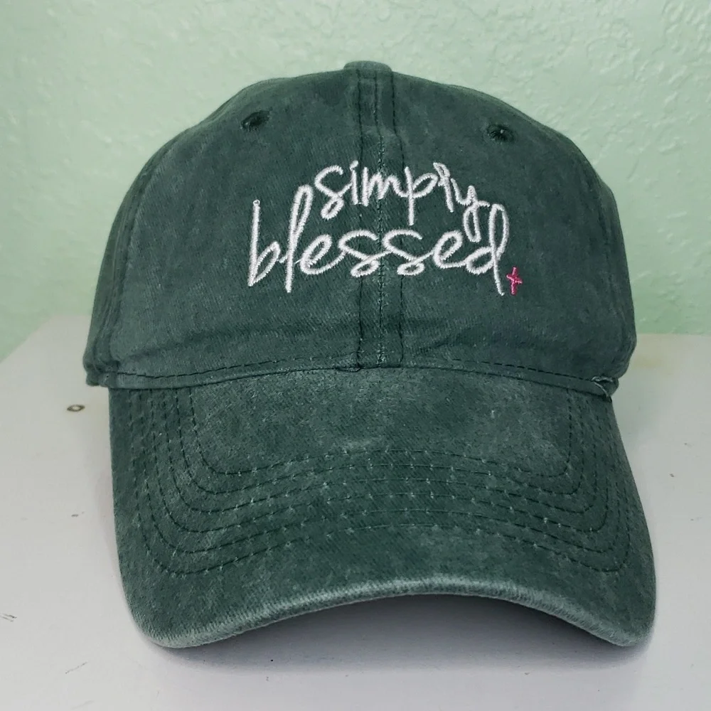 women's SIMPLY BLESSED green soft ball cap